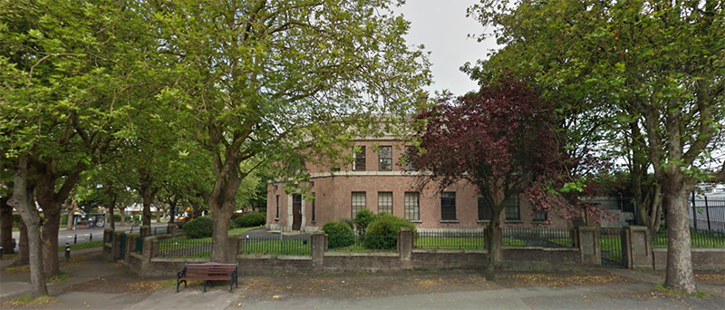 An image showing the front-side elevation of the former Whitehall Garda building, now Dublin City Mortuary